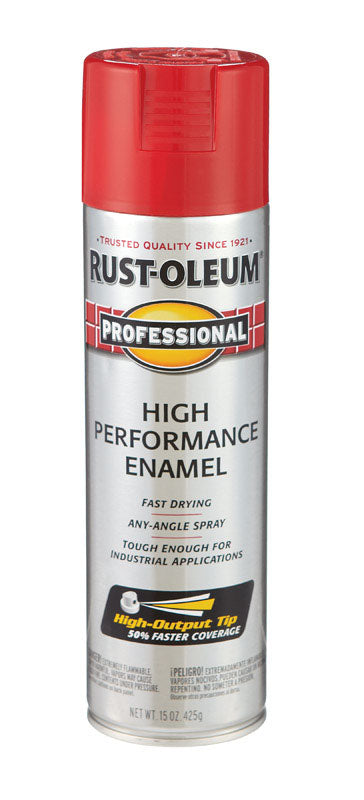 RUST-OLEUM - Rust-Oleum Professional Gloss Safety Red Spray Paint 15 oz - Case of 6