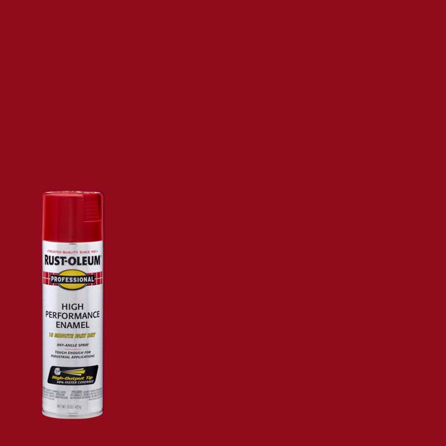 Rust-Oleum Professional Gloss Safety Red Spray Paint 15 oz - Case of 6