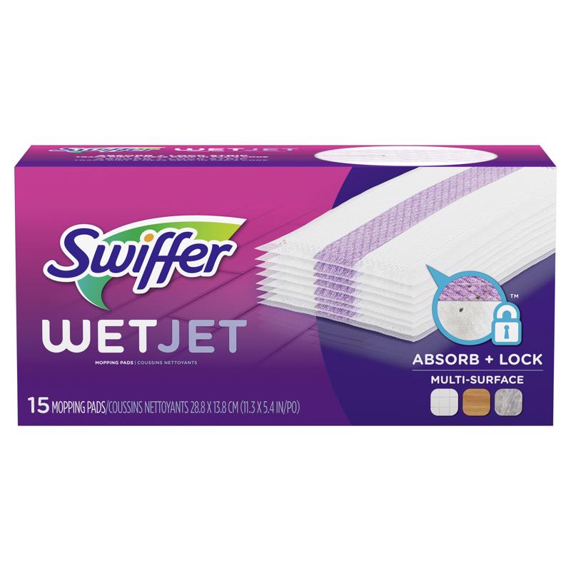 SWIFFER - Swiffer WetJet 5.4 in. Wet Microfiber Mop Refill Pad 15 pk