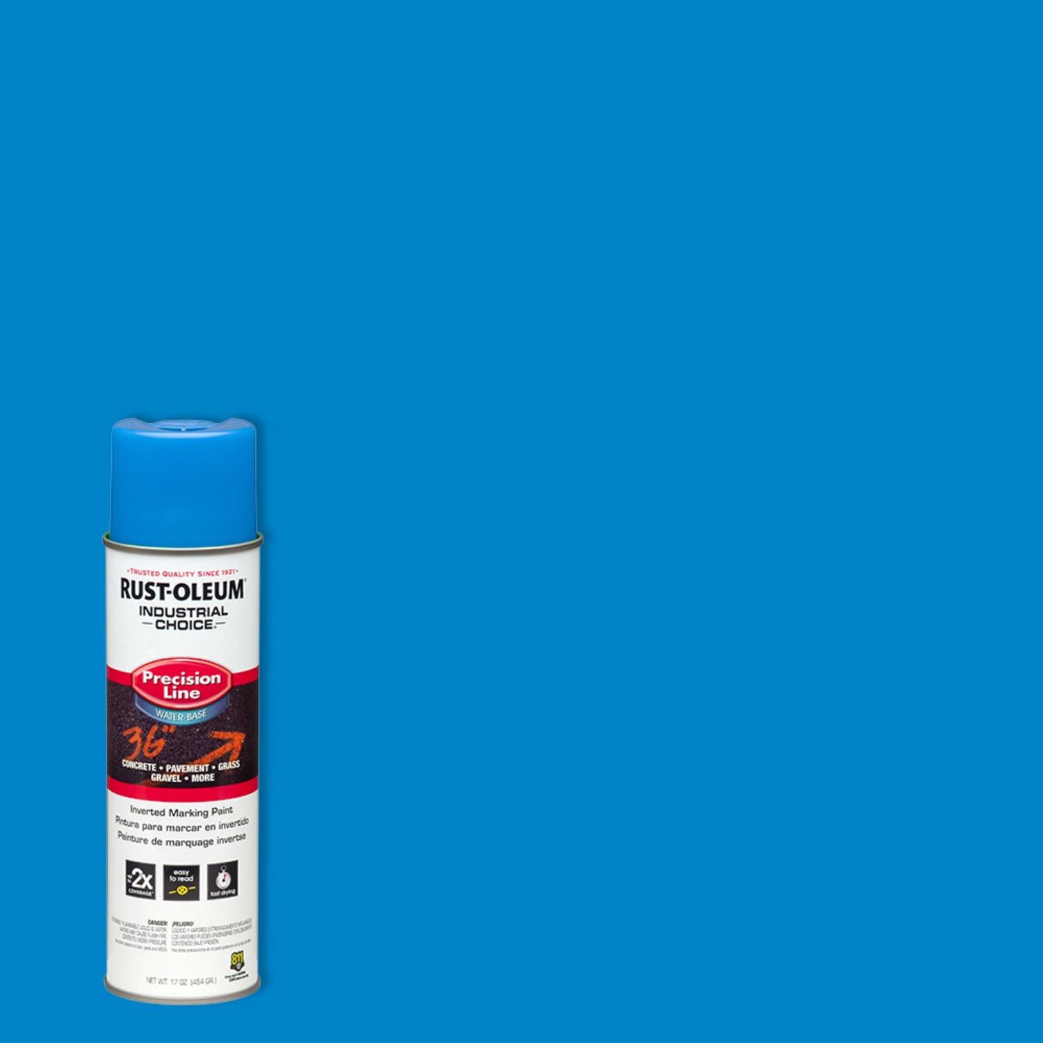 Rust-Oleum Industrial Choice Fluorescent Blue Inverted Marking Paint 17 oz - Case of 12