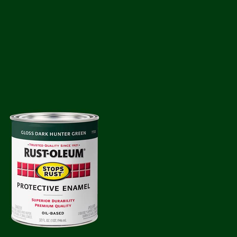 RUST-OLEUM - Rust-Oleum Stops Rust Indoor and Outdoor Gloss Dark Hunter Green Oil-Based Protective Paint 1 qt