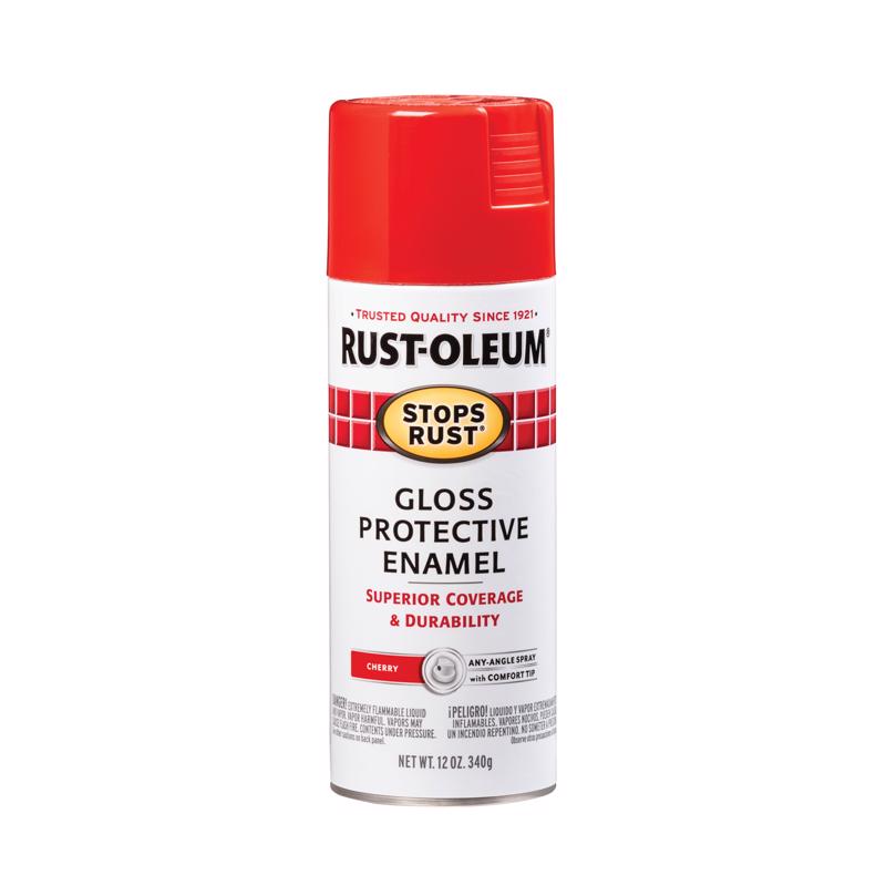 RUSTOLEUM - Rust-Oleum Stops Rust Gloss Cherry Protective Enamel Spray Paint 12 oz - Case of 6