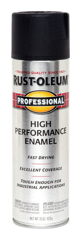 RUSTOLEUM - Rust-Oleum Professsional Semi-Gloss Black High Performance Enamel Spray 15 oz - Case of 6