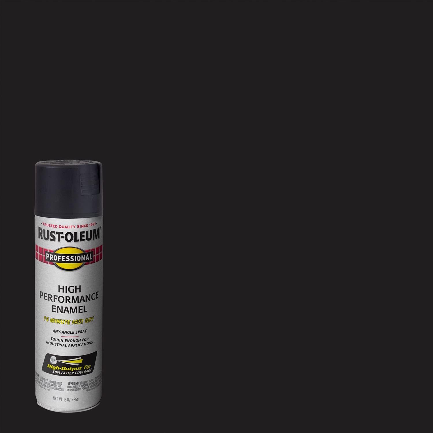 Rust-Oleum Professsional Semi-Gloss Black High Performance Enamel Spray 15 oz - Case of 6