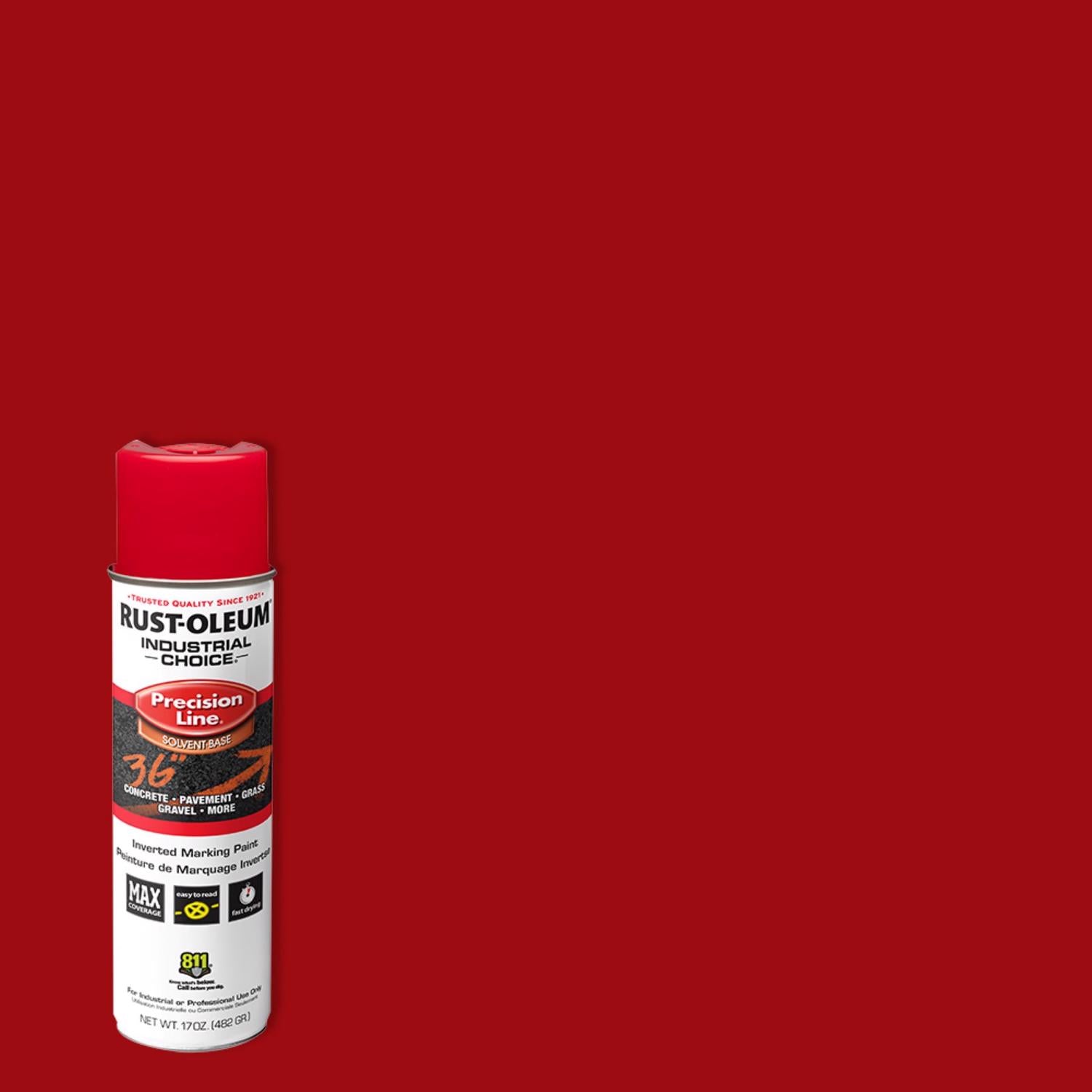 Rust-Oleum Industrial Choice Red Inverted Marking Paint 17 oz - Case of 6