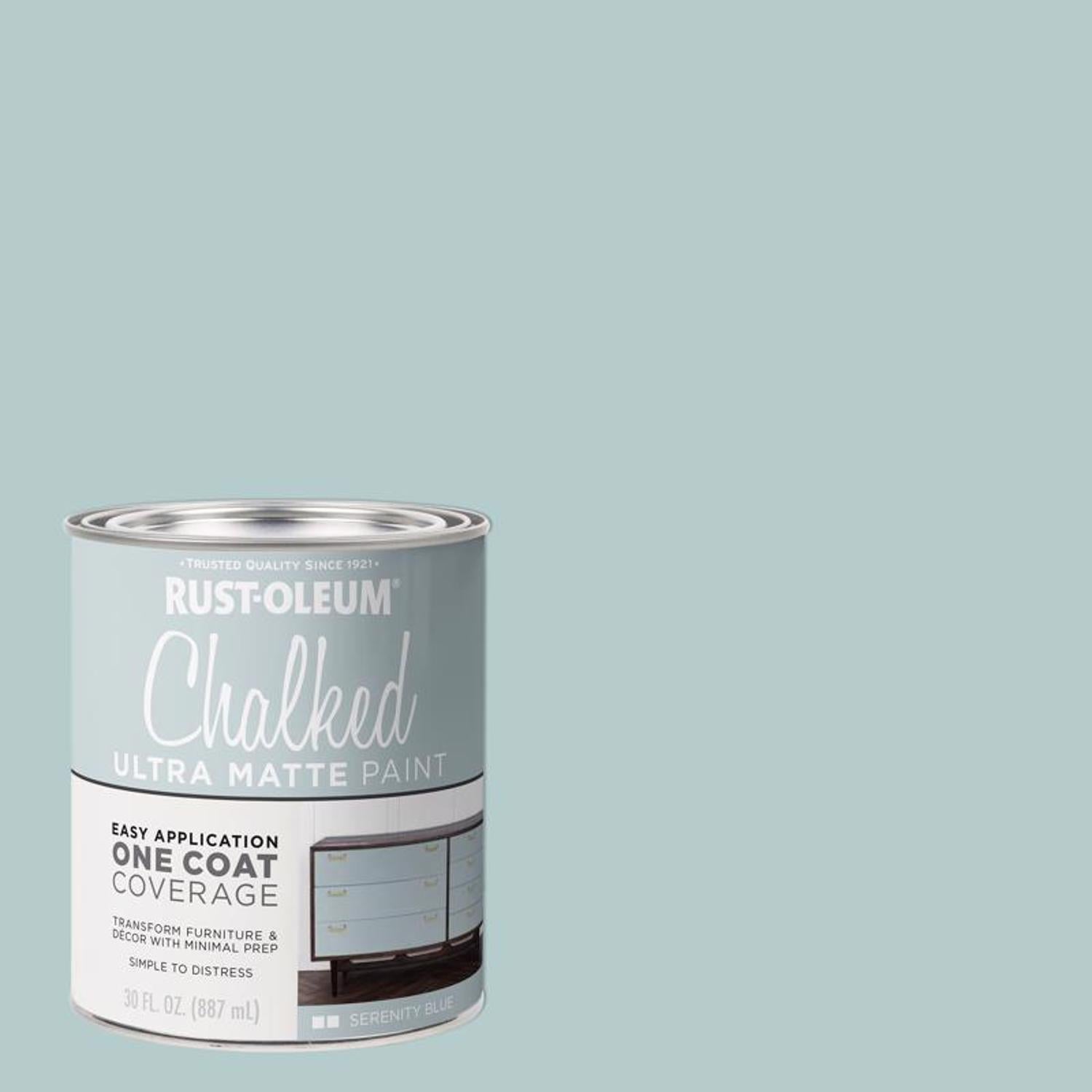 Rust-Oleum Chalked Ultra Matte Serenity Blue Water-Based Acrylic Chalk Paint 30 oz - Case of 2