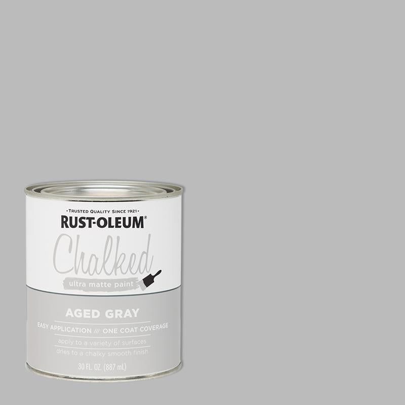 RUSTOLEUM - Rust-Oleum Chalked Ultra Matte Aged Gray Water-Based Acrylic Chalk Paint 30 oz - Case of 2