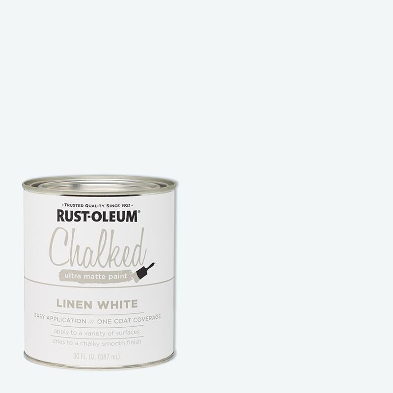 RUSTOLEUM - Rust-Oleum Chalked Ultra Matte Linen White Water-Based Acrylic Chalk Paint 30 oz - Case of 2