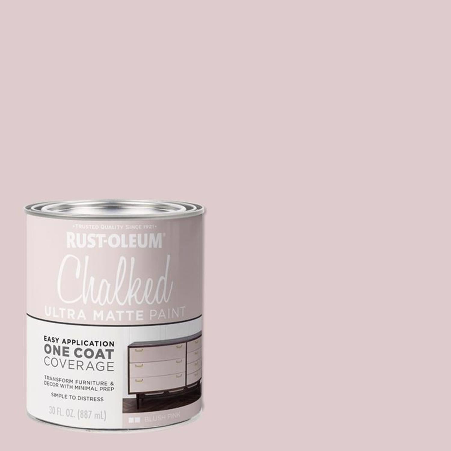 Rust-Oleum Chalked Ultra Matte Blush Pink Water-Based Acrylic Chalk Paint 30 oz - Case of 2