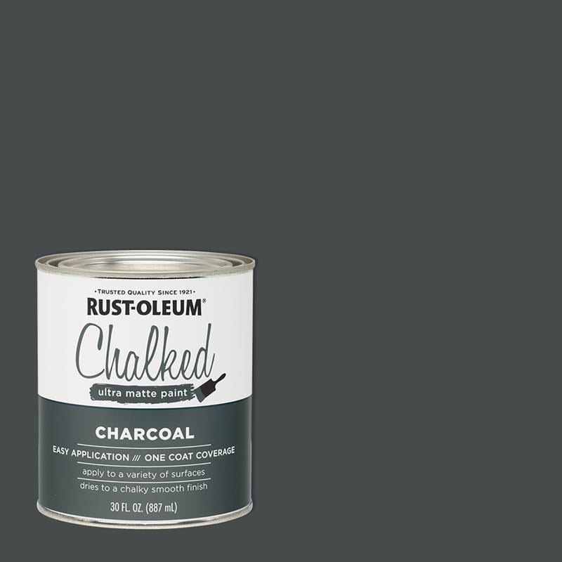 RUSTOLEUM - Rust-Oleum Chalked Ultra Matte Charcoal Water-Based Acrylic Chalk Paint 30 oz - Case of 2