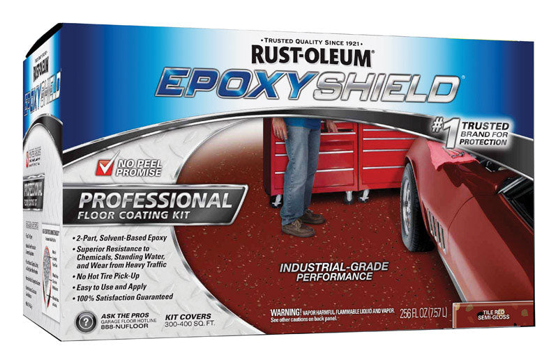 RUSTOLEUM - Rust-Oleum Semi-Gloss Tile Red Epoxy Floor Paint 256 oz