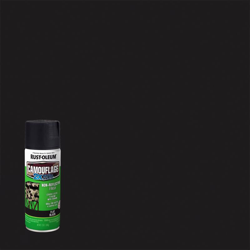 RUSTOLEUM - Rust-Oleum Specialty Flat Black Camouflage Spray Paint 12 oz - Case of 6