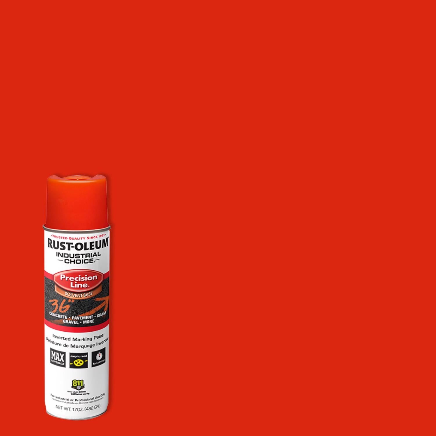 Rust-Oleum Industrial Choice Alert Orange Inverted Marking Paint 17 oz - Case of 6