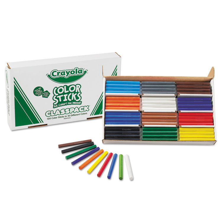 Crayola - Color Sticks Classpack Set, 9.7 mm, HB (#2.5), Assorted Lead/Barrel Colors, 120/Pack