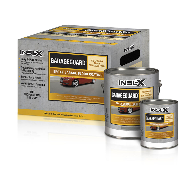 INSL-X - Insl-X GarageGuard Semi-Gloss Gray Water-Based Waterborne Epoxy Floor Coat Kit 1 gal