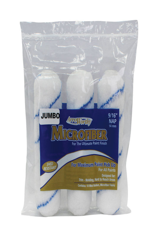 ARROWORTHY - ArroWorthy Microfiber 4 in. W X 9/16 in. Jumbo Mini Paint Roller Cover 3 pk