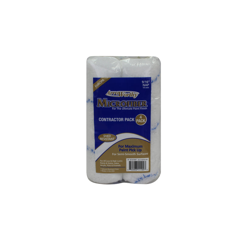 ARROWORTHY - ArroWorthy Microfiber 9 in. W X 9/16 in. Paint Roller Cover 4 pk