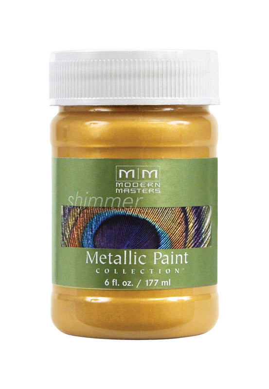 MODERN MASTERS - Modern Masters Shimmer Satin Gold Rush Water-Based Metallic Paint 6 oz