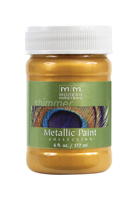 MODERN MASTERS - Modern Masters Shimmer Satin Pale Gold Water-Based Metallic Paint 6 oz