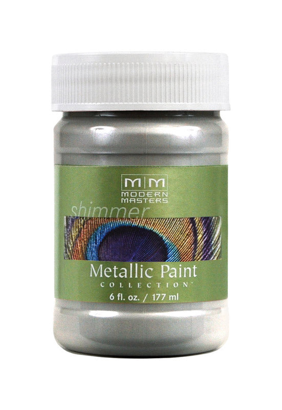 MODERN MASTERS - Modern Masters Shimmer Satin Silver Water-Based Metallic Paint 6 oz