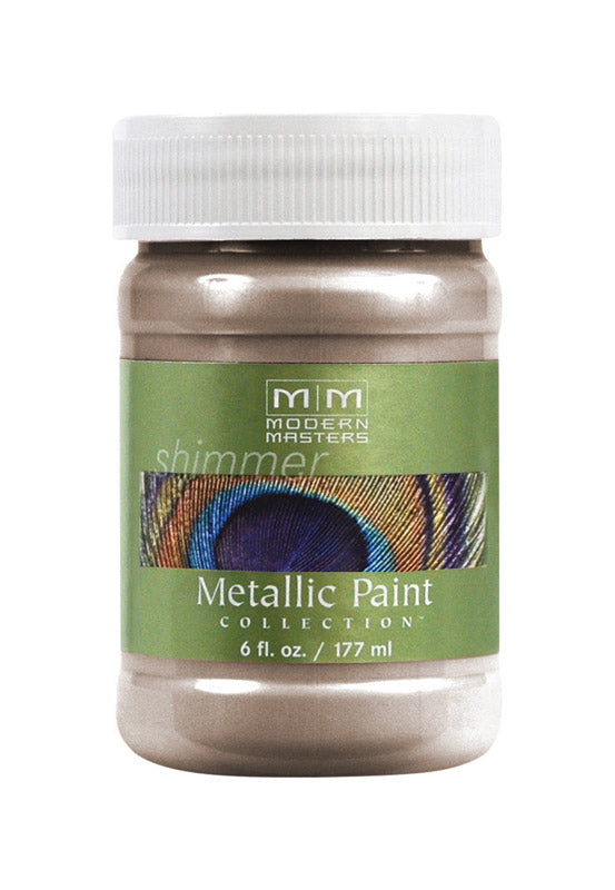 MODERN MASTERS - Modern Masters Shimmer Satin Warm Silver Water-Based Metallic Paint 6 oz