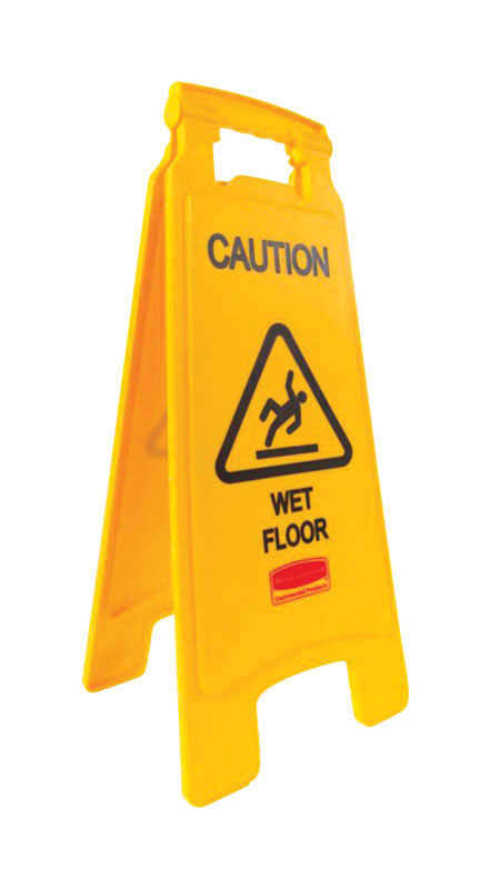 RUBBERMAID - Rubbermaid English Yellow Caution Easel Floor Sign 25 in. H X 11 in. W