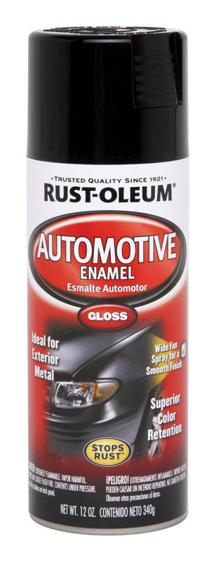 RUST-OLEUM - Rust-Oleum Automotive Gloss Black Enamel Spray Paint 12 oz - Case of 6