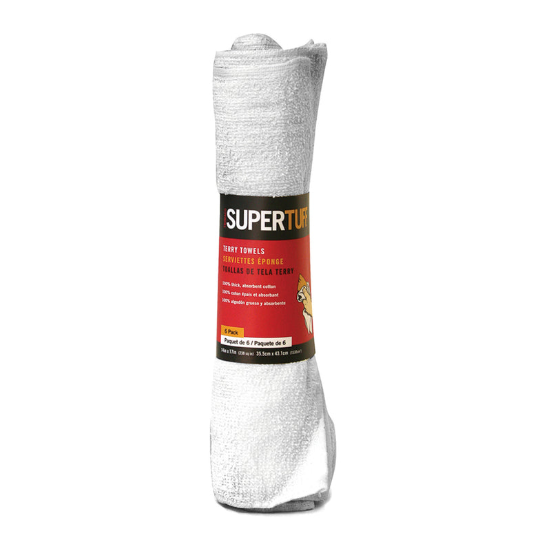 SUPERTUFF - SuperTuff 14 in. W X 17 in. L White Cotton Terry Towel - Case of 12