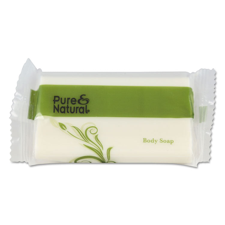 Pure & Natural - Body and Facial Soap, Fresh Scent, # 1 1/2 Flow Wrap Bar, 500/Carton