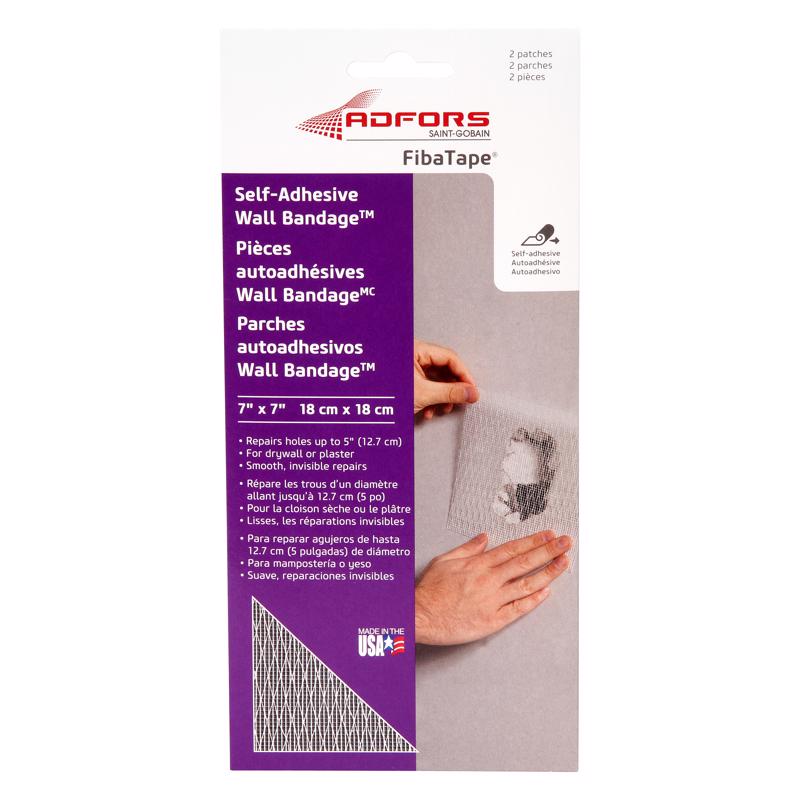 FIBATAPE - Saint-Gobain ADFORS FibaTape Wall Bandage 7 in. L X 7 in. W Fiberglass Mesh White Self Adhesive Wall