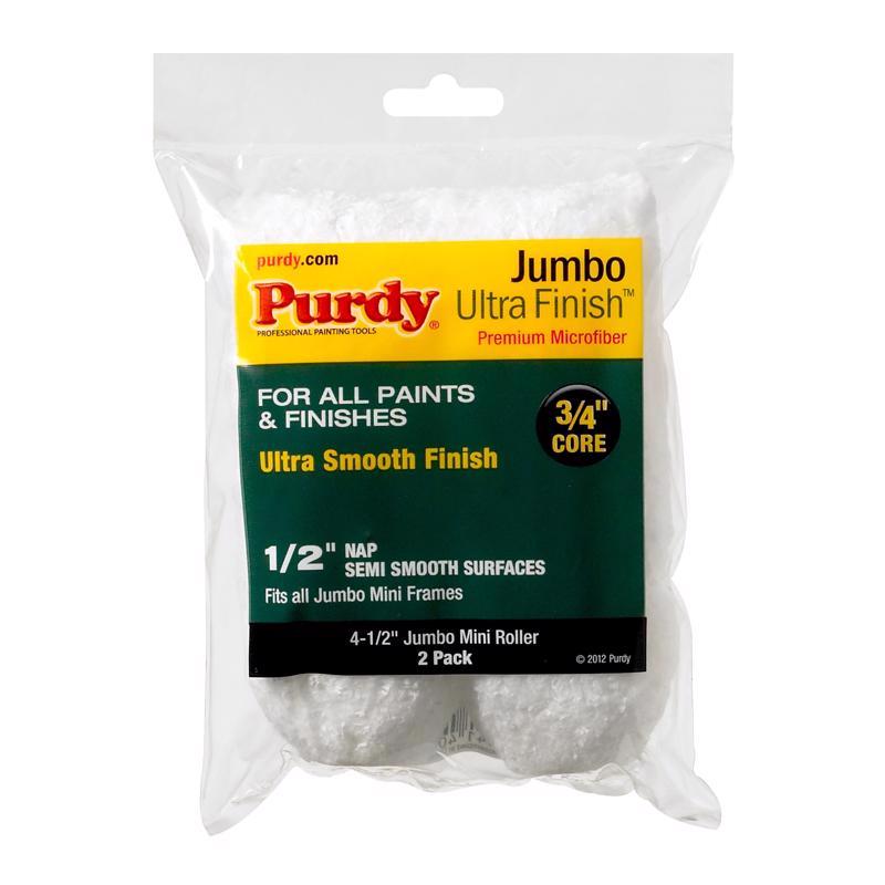 PURDY - Purdy Ultra Finish Microfiber 4.5 in. W X 1/2 in. Jumbo Mini Paint Roller Cover 2 pk