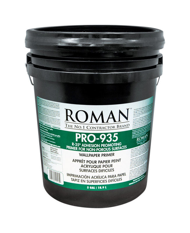 ROMAN - Roman PRO-935 R-35 Clear Flat Water-Based Acrylic Wallcovering Primer 5 gal