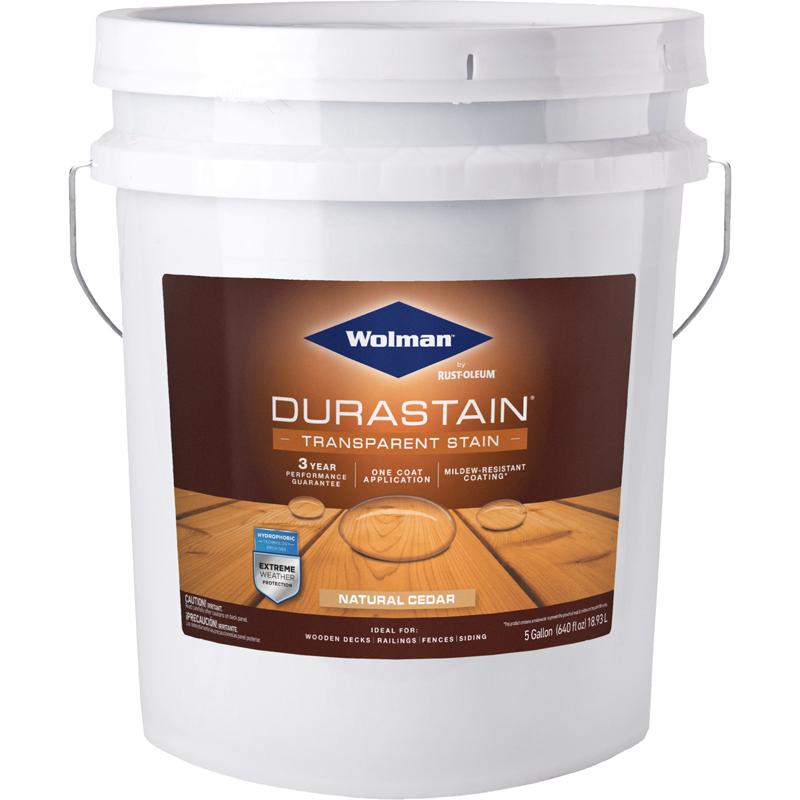 WOLMAN - Wolman DuraStain Transparent Natural Cedar Water-Based Acrylic Copolymer One Coat Stain 5 gal