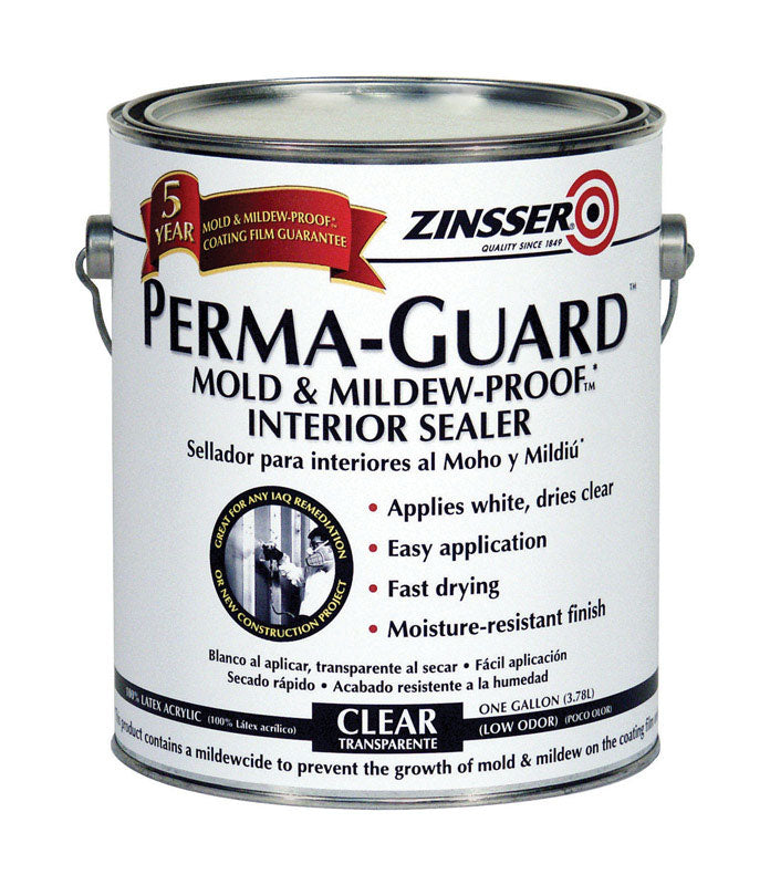 ZINSSER - Zinsser Perma-Guard Flat Clear Water-Based Mold and Mildew-Proof Paint Interior 1 gal - Case of 2