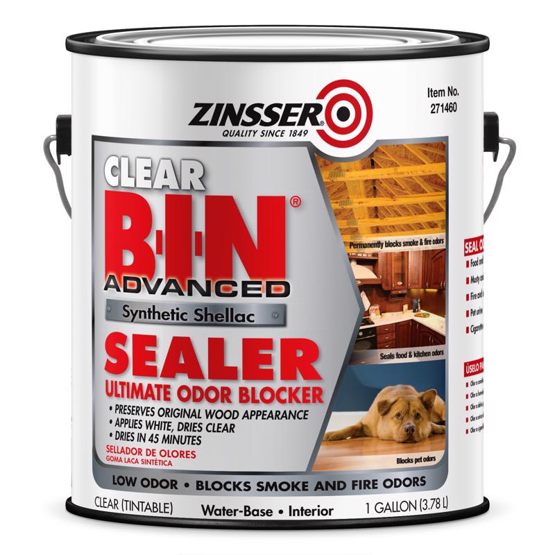 ZINSSER - Zinsser BIN Advanced Clear Shellac-Based Odor Blocking Sealer 1 gal - Case of 2