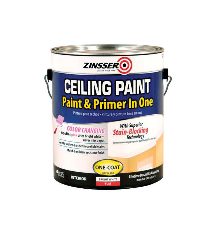 ZINSSER - Zinsser Flat Bright White Water-Based Ceiling Paint and Primer in One Interior 1 gal - Case of 2