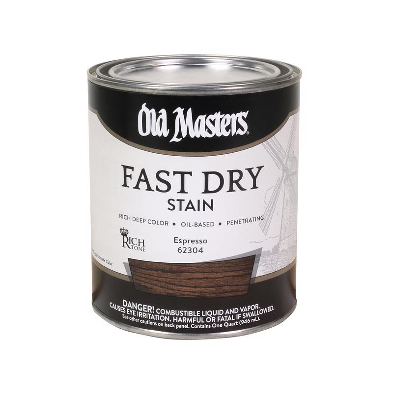 OLD MASTERS - Old Masters Semi-Transparent Espresso Oil-Based Alkyd Fast Dry Wood Stain 1 qt - Case of 4