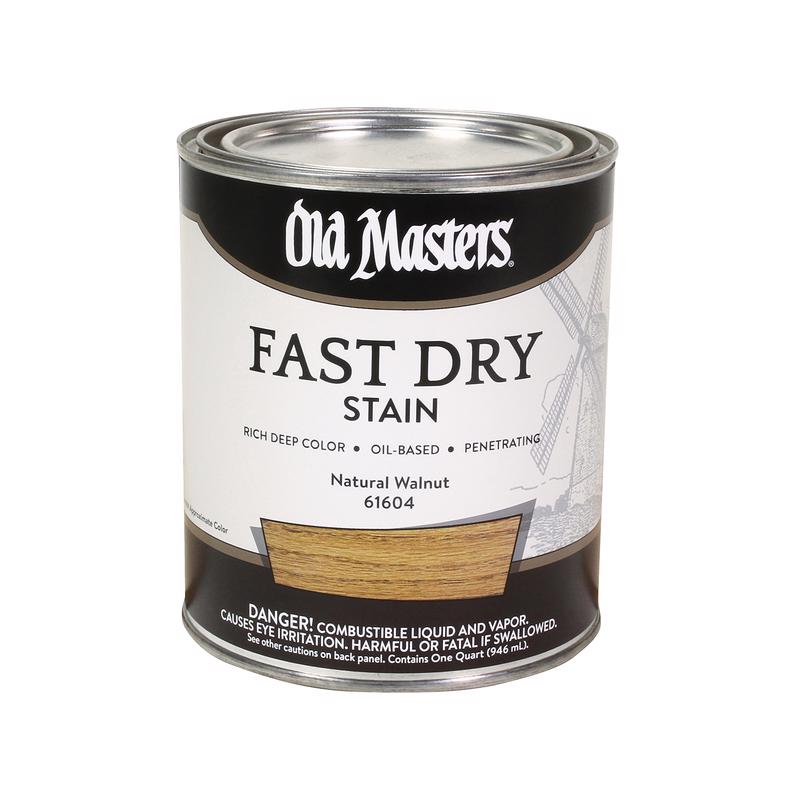 OLD MASTERS - Old Masters Professional Semi-Transparent Natural Walnut Oil-Based Alkyd Fast Dry Wood Stain 1 qt - Case of 4