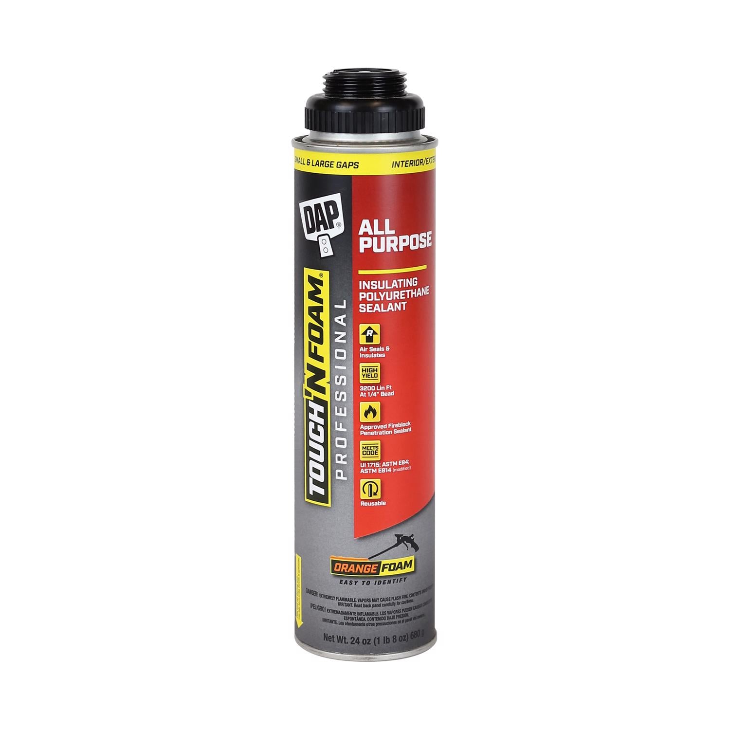 Touch 'n Foam Orange Polyurethane Foam Sealant 24 oz - Case of 12