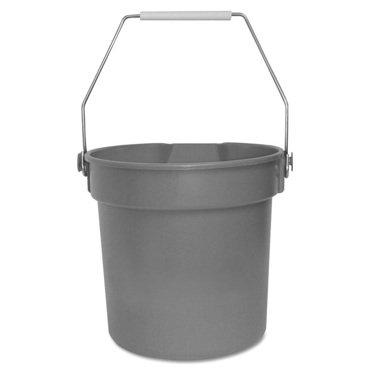 Impact - Deluxe Heavy-Duty Bucket, 10 qt, Polypropylene, Gray, 10.63" dia