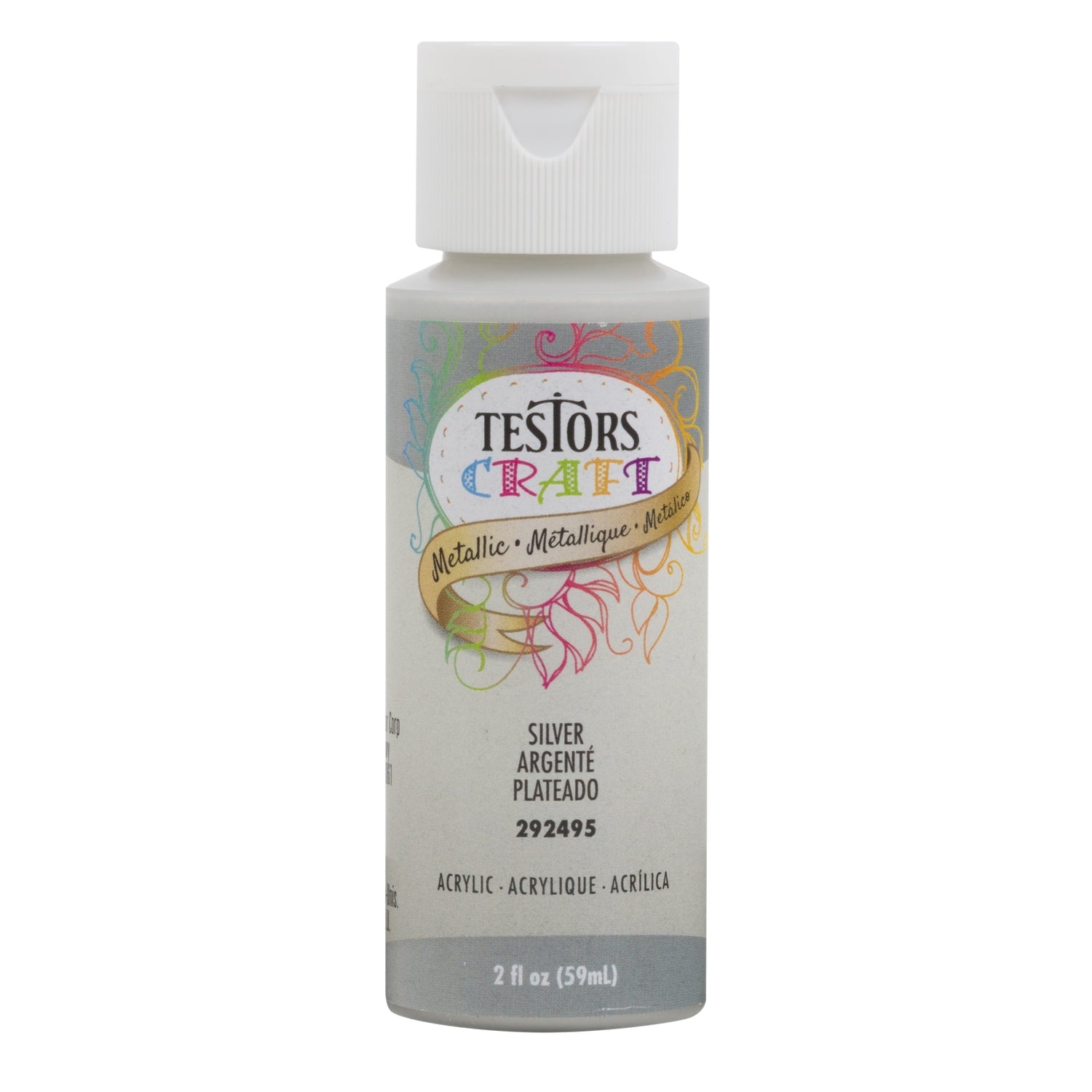 Rust-Oleum Testors Craft Metallic Graphite Water-Based Paint Interior 2 oz - Case of 6