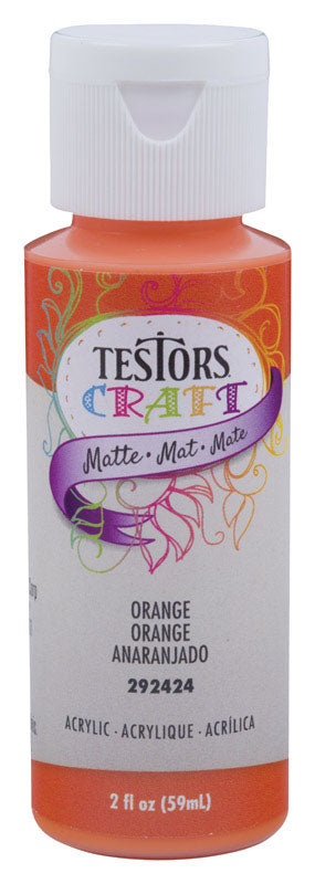 TESTORS CRAFT - Testors Matte Orange Water-Based Craft Paint Interior 2 oz - Case of 6