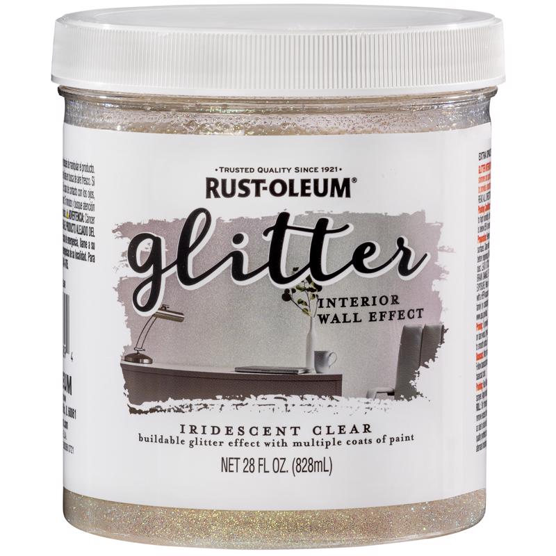 SPECIALTY - Rust-Oleum Specialty Satin Iridescent Clear Water-Based Glitter Interior Wall Paint Interior 28 oz