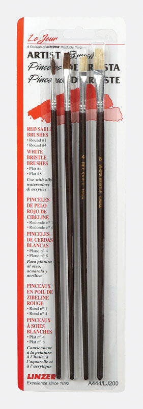 LINZER - Linzer No. 1/4/8 in. Assorted Artist Paint Brush Set - Case of 12