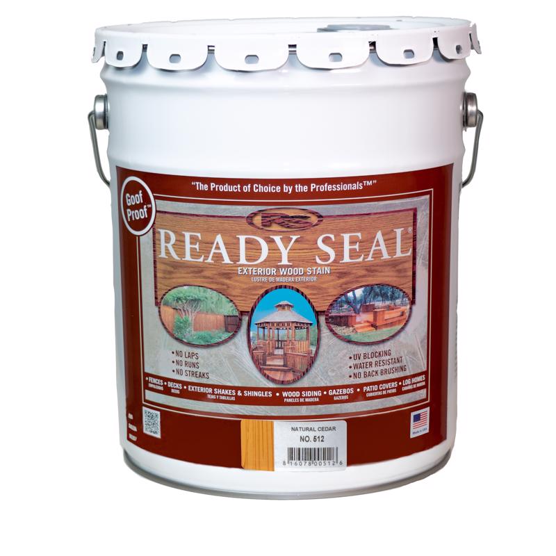 READY SEAL - Ready Seal Goof Proof Semi-Transparent Natural Cedar Oil-Based Penetrating Wood Stain/Sealer 5 gal