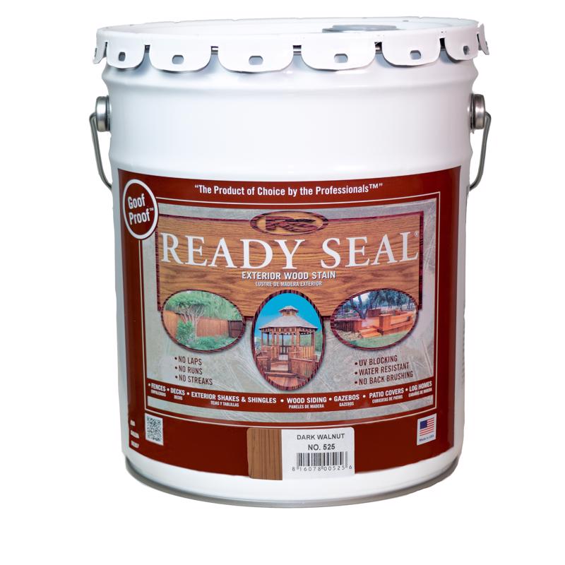 READY SEAL - Ready Seal Goof Proof Semi-Transparent Dark Walnut Oil-Based Penetrating Wood Stain/Sealer 5 gal
