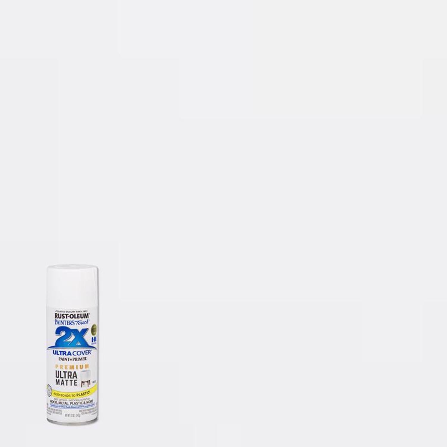 Rust-Oleum Painter's Touch 2X Ultra Cover Ultra Matte White Paint+Primer Spray Paint 12 oz - Case of 6
