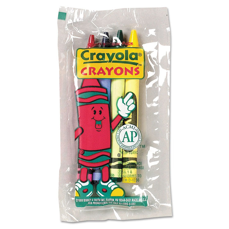 Crayola - Classic Color Cello Pack Party Favor Crayons, 4 Colors/Pack, 360 Packs/Carton