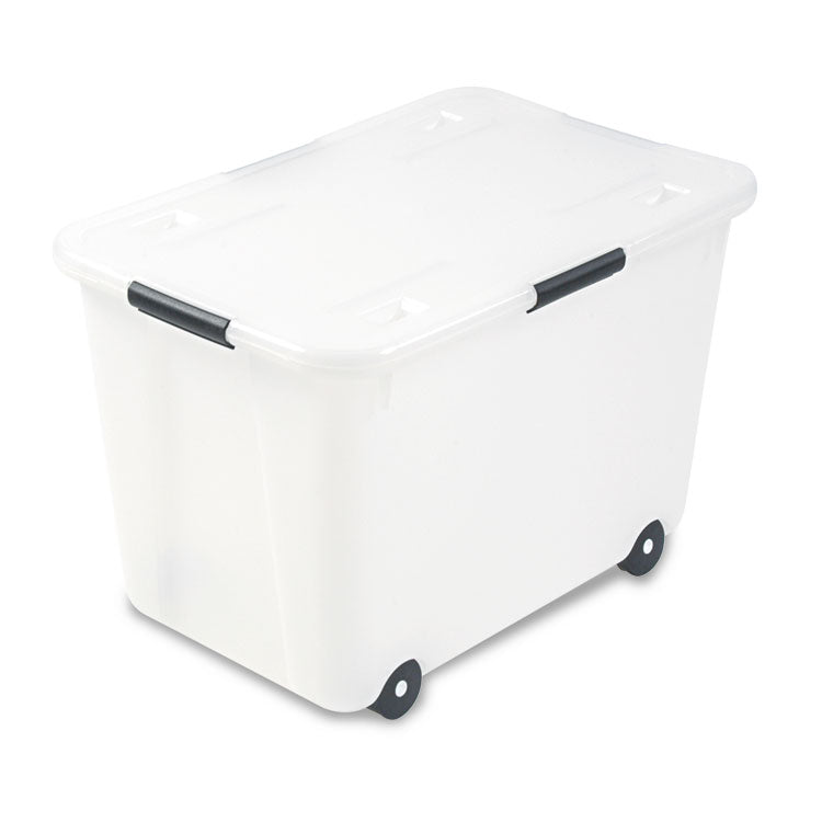 Advantus - Rolling 15-Gal. Storage Box, Letter/Legal Files, 23.75" x 15.75" x 15.75", Clear