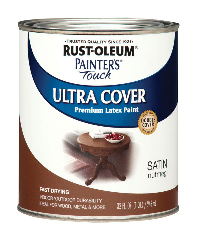 RUST-OLEUM - Rust-Oleum Painter's Touch Satin Nutmeg Water-Based Ultra Cover Paint Exterior and Interior 1 qt - Case of 2